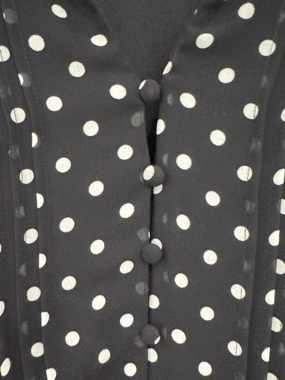 Torrid Size 3 Midi Chiffon Ruffle Neck Pintuck Dress Black and White Polka Dots - Picture 5 of 10